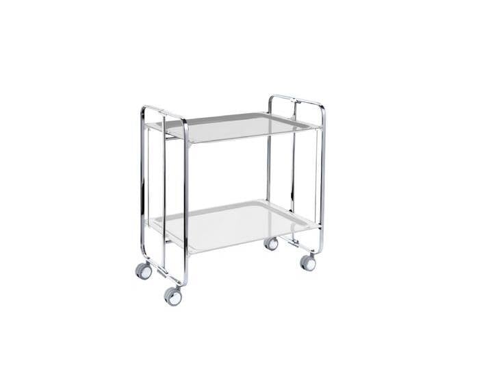 Servierwagen BAUHAUS 2 Tabletts mit verchromtem Rahmen von Kauf-Unique Marketplace