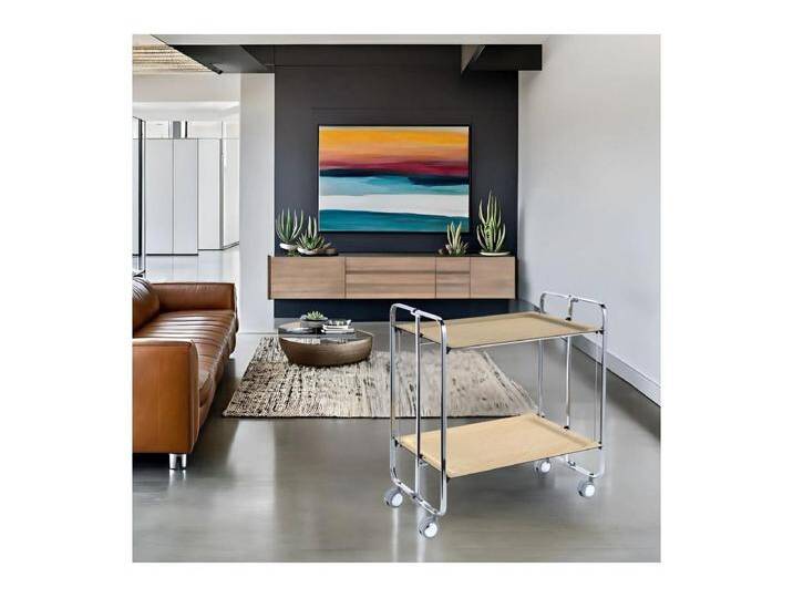 Servierwagen BAUHAUS 2 Tabletts mit verchromtem Rahmen von Kauf-Unique Marketplace