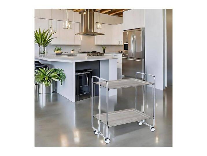Servierwagen BAUHAUS 2 Tabletts mit verchromtem Rahmen von Kauf-Unique Marketplace