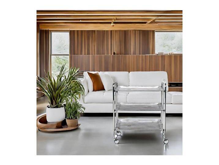 Servierwagen klappbar, BAUHAUS, 3 Böden. Chromrahmen. von Kauf-Unique Marketplace