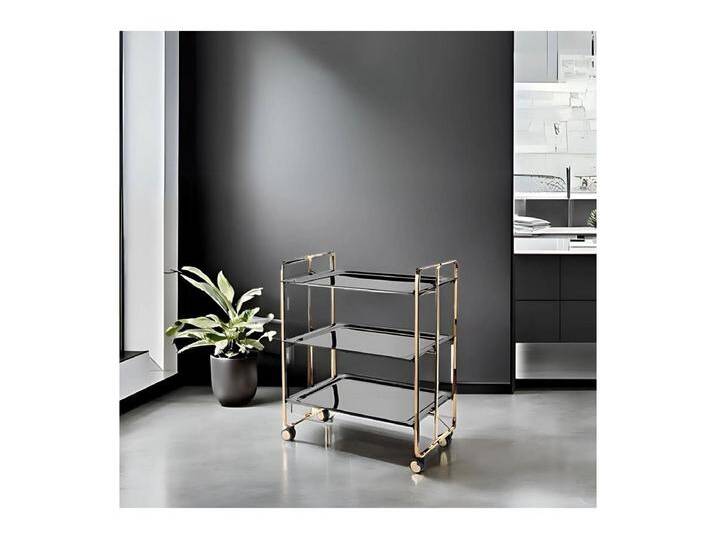 Servierwagen klappbar, BAUHAUS, 3 Böden. Goldenem rahmen von Kauf-Unique Marketplace
