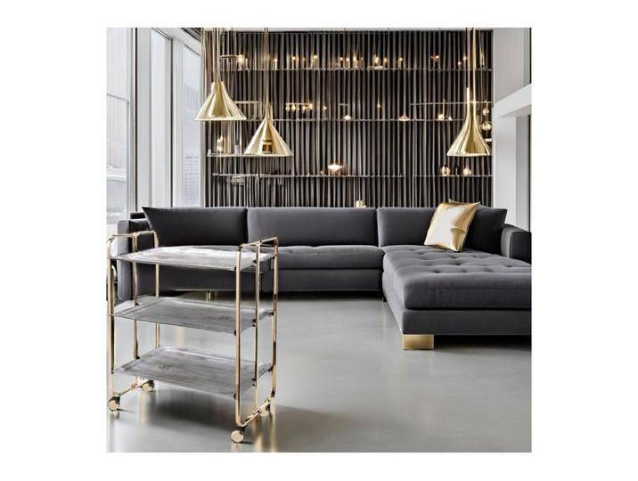 Servierwagen klappbar, BAUHAUS, 3 Böden. Goldenem rahmen von Kauf-Unique Marketplace