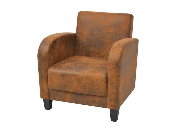Sessel Braun Wildleder-Optik von Kauf-Unique Marketplace