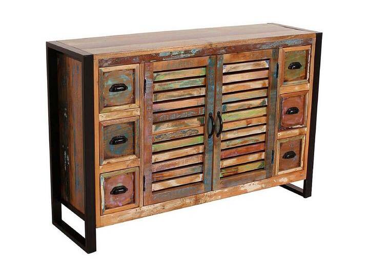 Shabby Chic Sideboard aus Recyclingholz und Metall 120 cm breit von Kauf-Unique Marketplace