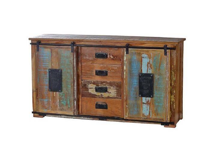 Shabby Chic Sideboard in Braun Bunt Altholz massiv Shabby Chic Sideboard in Braun Bunt Altholz massiv von Kauf-Unique Marketplace