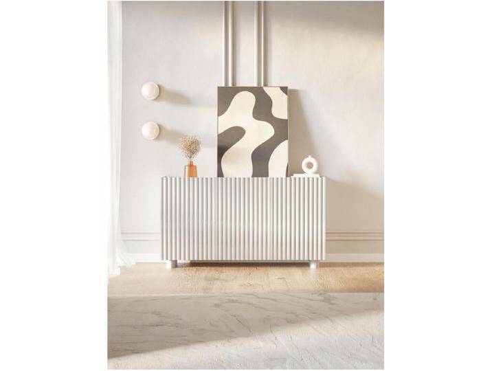 Sideboard 3-türig – Weiß Hochglanz – 144 cm – FIORRA von Kauf-Unique Marketplace