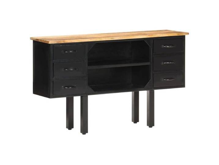 Sideboard Anrichte - 110x30x65 cm Raues Mango-Massivholz und Stahl -RM12482 von Kauf-Unique Marketplace