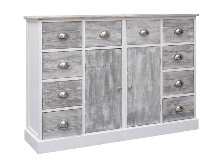 Sideboard Anrichte mit 10 Schubladen Grau 113x30x79 cm Holz -RM33567 von Kauf-Unique Marketplace