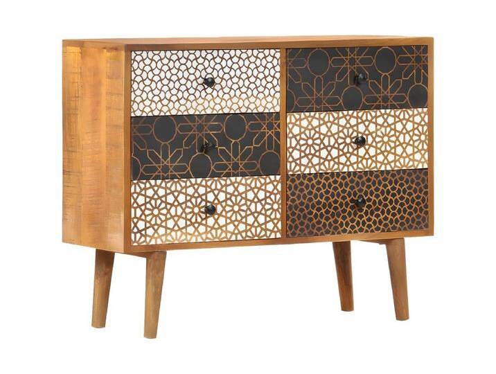 Sideboard Anrichte mit Druckmuster 90×30×70 cm Massivholz Mango -RM28758 Sideboard Anrichte mit Druckmuster 90×30×70 cm Massivholz Mango -RM28758 von Kauf-Unique Marketplace