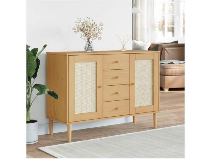 Sideboard Braun Anrichte SENJA Rattan-Optik 112x40x80 cm Kiefernholz -RM79574 Sideboard Braun Anrichte SENJA Rattan-Optik 112x40x80 cm Kiefernholz -RM79574 von Kauf-Unique Marketplace