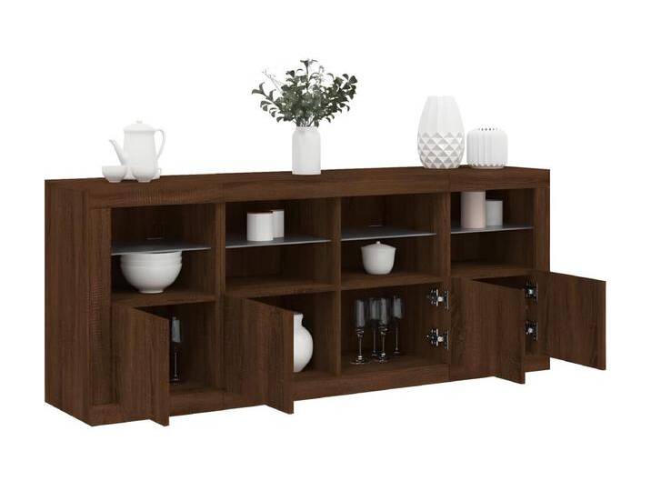 Sideboard Braun Anrichte mit LED-Leuchten Eichen-Optik 163x37x67 cm -RM59013 von Kauf-Unique Marketplace