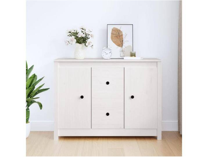 Sideboard Weiß Anrichte 100x35x74 cm Massivholz Kiefer -RM85288 von Kauf-Unique Marketplace