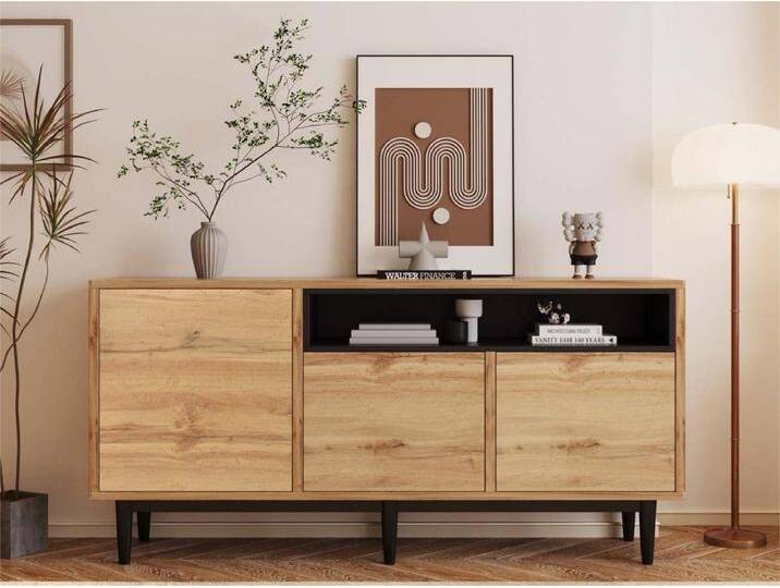 Sideboard mit 3 Türen und 2 Fächern – für Wohn- und Esszimmer – Natur Sideboard mit 3 Türen und 2 Fächern – für Wohn- und Esszimmer – Natur von Kauf-Unique Marketplace