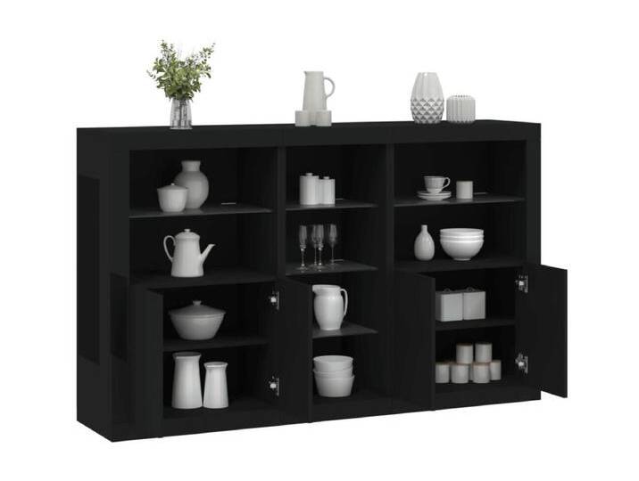 Sideboard mit LED-Leuchten Anrichte Schwarz 162x37x100 cm -RM54412 von Kauf-Unique Marketplace