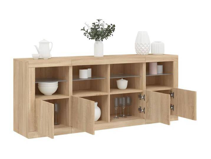 Sideboard mit LED-Leuchten Anrichte Sonoma-Eiche 163x37x67 cm -RM68666 Sideboard mit LED-Leuchten Anrichte Sonoma-Eiche 163x37x67 cm -RM68666 von Kauf-Unique Marketplace