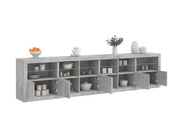 Sideboard mit LED-Leuchten Betongrau 283x37x67 cm von Kauf-Unique Marketplace
