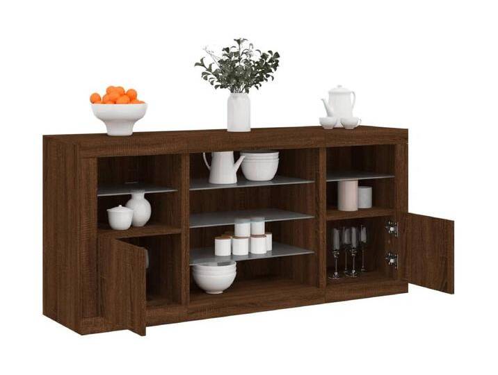 Sideboard mit LED-Leuchten Braun Eichen-Optik 142,5x37x67 cm von Kauf-Unique Marketplace