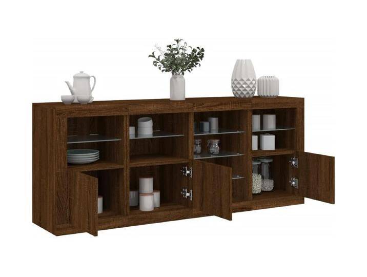 Sideboard mit LED-Leuchten Braun Eichen-Optik 164x37x67 cm von Kauf-Unique Marketplace