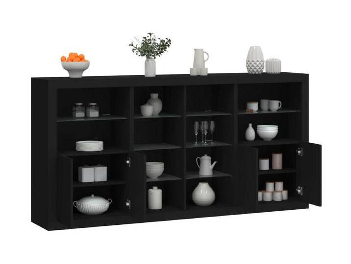 Sideboard mit LED-Leuchten Schwarz 202x37x100 cm von Kauf-Unique Marketplace