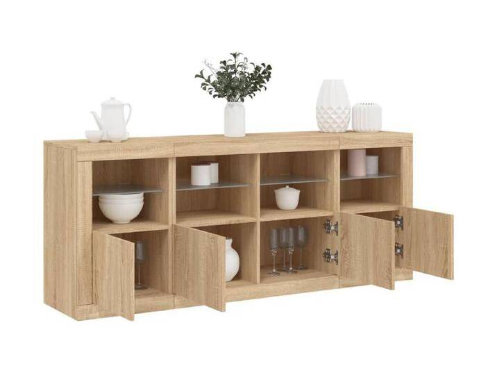 Sideboard mit LED-Leuchten Sonoma-Eiche 163x37x67 cm von Kauf-Unique Marketplace