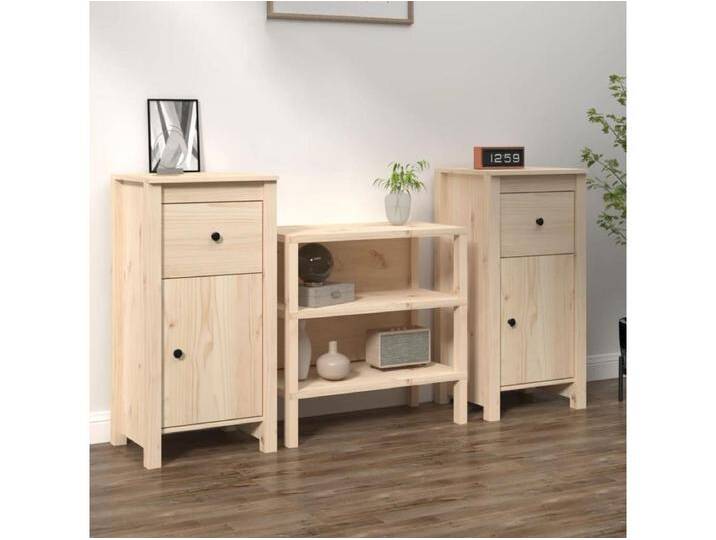 Sideboards im 2er-Set Lowboards 40x35x80 cm Massivholz Kiefer -RM72585 von Kauf-Unique Marketplace