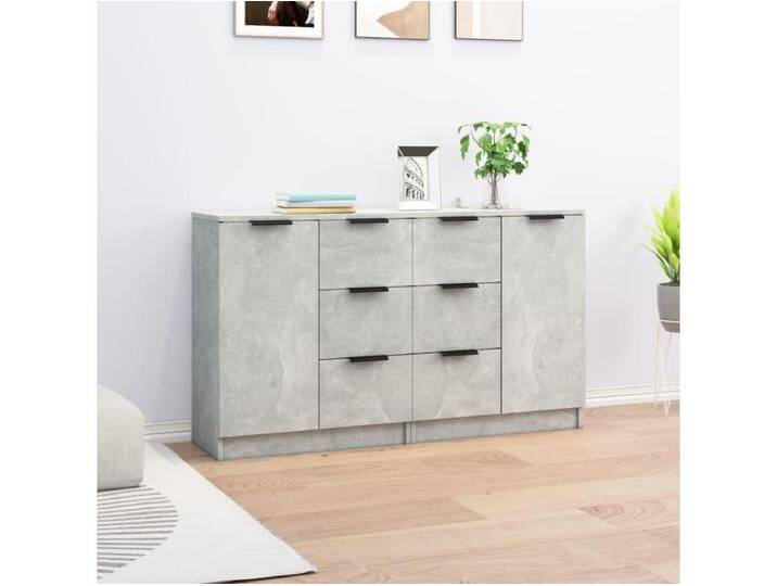Sideboards im 2er-Set Lowboards Betongrau 60x30x70 cm Holzwerkstoff -RM41942 von Kauf-Unique Marketplace