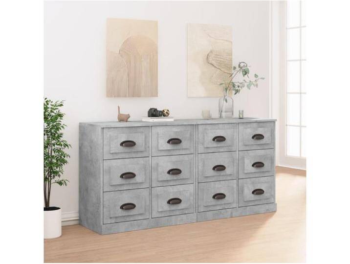 Sideboards im 2er-Set Lowboards Betongrau Holzwerkstoff -RM87061 von Kauf-Unique Marketplace