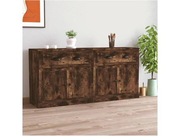 Sideboards im 2er-Set Lowboards Räuchereiche Holzwerkstoff -RM44341 von Kauf-Unique Marketplace