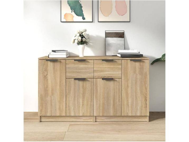 Sideboards im 2er-Set Lowboards Sonoma-Eiche 60x30x70 cm Holzwerkstoff -RM64563 von Kauf-Unique Marketplace