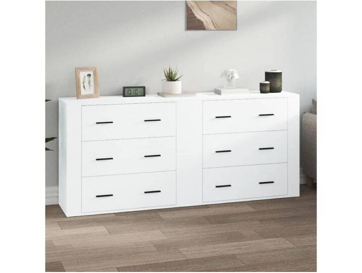 Sideboards im 2er-Set Lowboards Weiß Holzwerkstoff -RM25162 von Kauf-Unique Marketplace