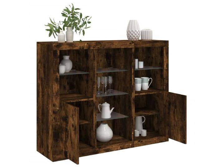 Sideboards mit LED-Leuchten im 3er-Set Anrichten Räuchereiche Holzwerkstoff -RM25184 von Kauf-Unique Marketplace