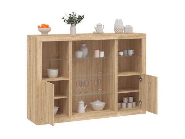 Sideboards mit LED-Leuchten im 3er-Set Anrichten Sonoma-Eiche Holzwerkstoff -RM67544 von Kauf-Unique Marketplace