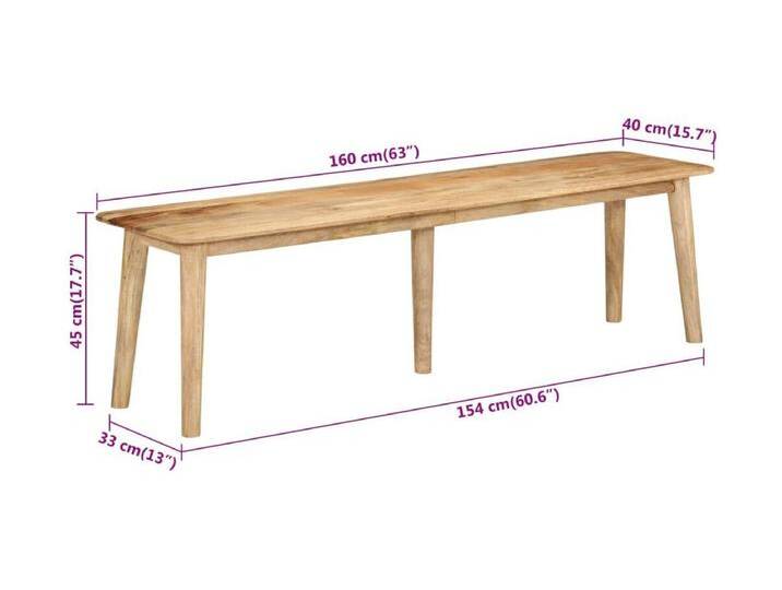 Sitzbank 160x40x45 cm Massivholz Mango Sitzbank 160x40x45 cm Massivholz Mango von Kauf-Unique Marketplace