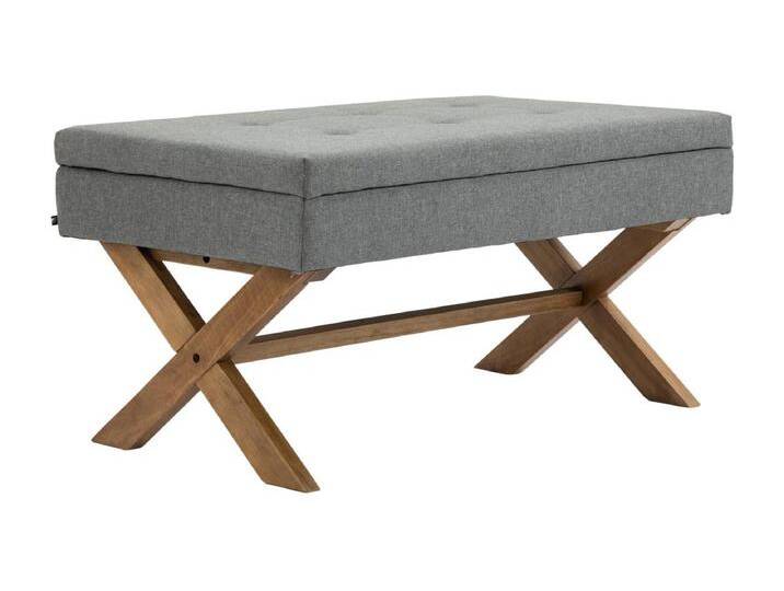 Sitzbank - Stoff & Holz - grau - Namaro von Kauf-Unique Marketplace