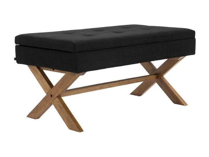 Sitzbank - Stoff & Holz - schwarz - Namaro von Kauf-Unique Marketplace