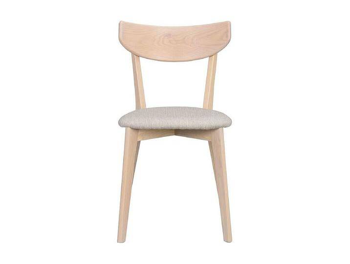 Skandi Esstisch St�hle aus Eiche Massivholz White Wash Webstoff Beigegrau (2er Set) von Kauf-Unique Marketplace