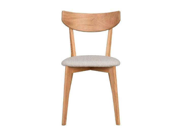 Skandi Küchenstühle aus Eiche Massivholz Webstoff Beigegrau (2er Set) von Kauf-Unique Marketplace