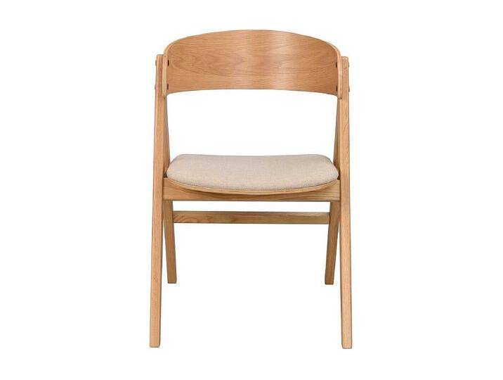 Skandi Küchenstühle in Eichefarben Webstoff Beige (2er Set) von Kauf-Unique Marketplace