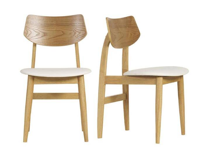 Skandinavische Stühle in Weiß mit hellem Holz (2er Set) ELION von Kauf-Unique Marketplace