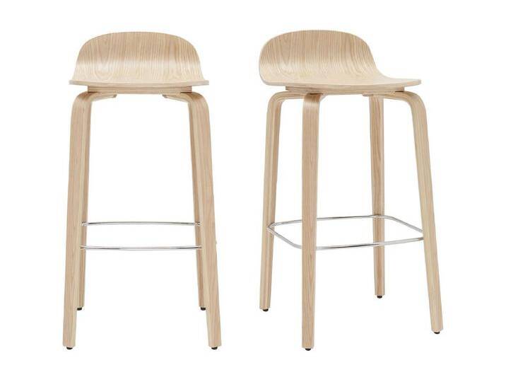 Skandinavischer Barhocker aus Eichenholz H68 cm (2er-Set) OBRA von Kauf-Unique Marketplace