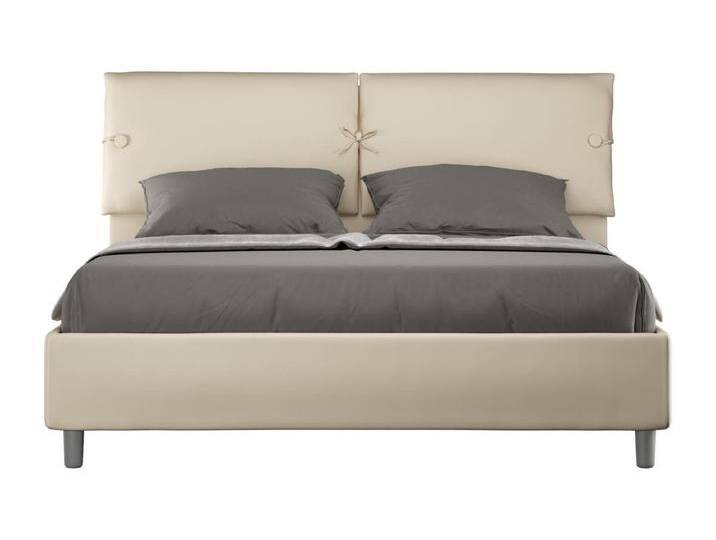 Sleeper gepolstertes Stauraumbett aus Kunstleder in Taubengrau, 160 x 200 von Kauf-Unique Marketplace