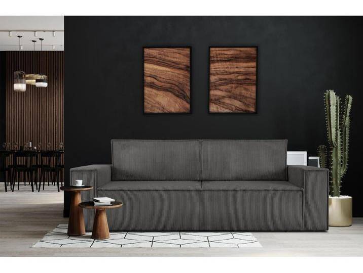 Sofa 3 Sitzer - mit Schlaffunktion - in Pet Friendly Cord-Stoff - grau - NAPI Sofa 3 Sitzer - mit Schlaffunktion - in Pet Friendly Cord-Stoff - grau - NAPI von Kauf-Unique Marketplace