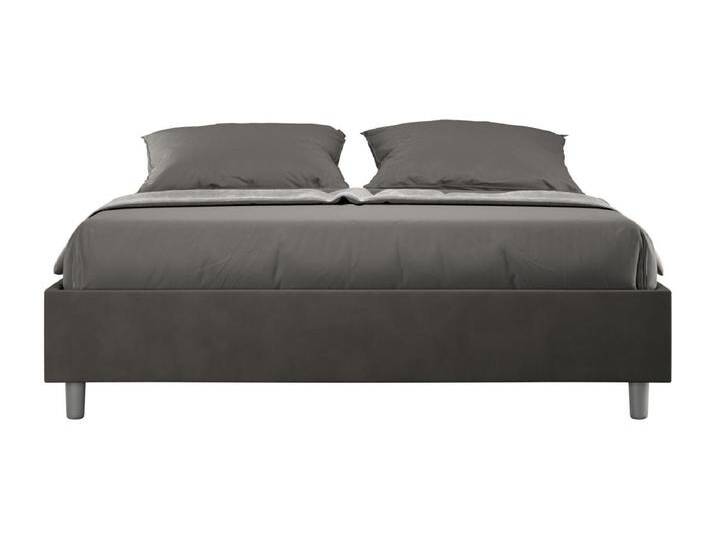 Sommier-Bett mit gepolstertem Untergestell 160x210 Azelia-grauer Mikrofaser von Kauf-Unique Marketplace