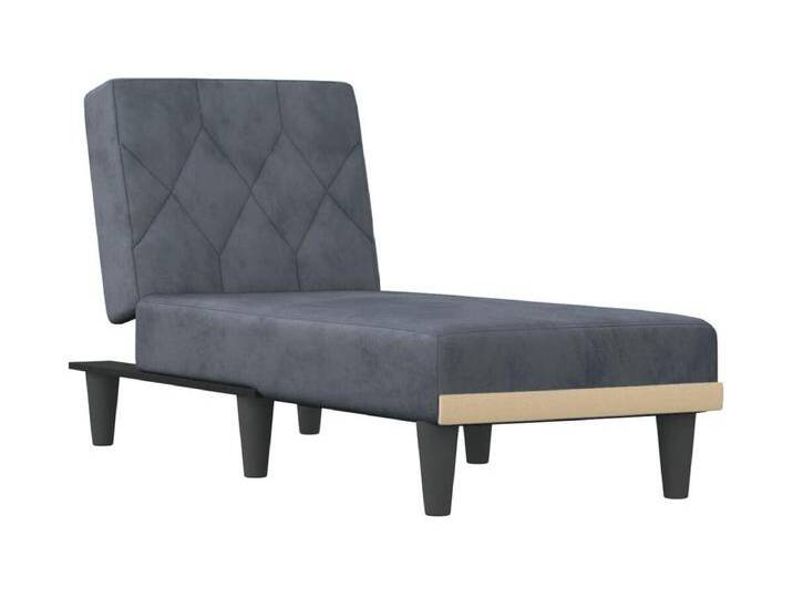Sophie-Léonore Chaiselongue Dunkelgrau Samt von Kauf-Unique Marketplace