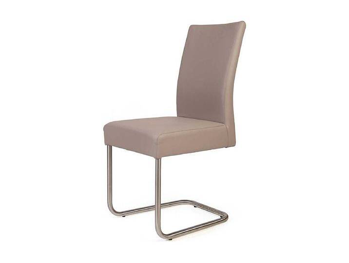 St�hle in Beige Kunstleder Freischwinger Gestell aus Edelstahl (2er Set) von Kauf-Unique Marketplace