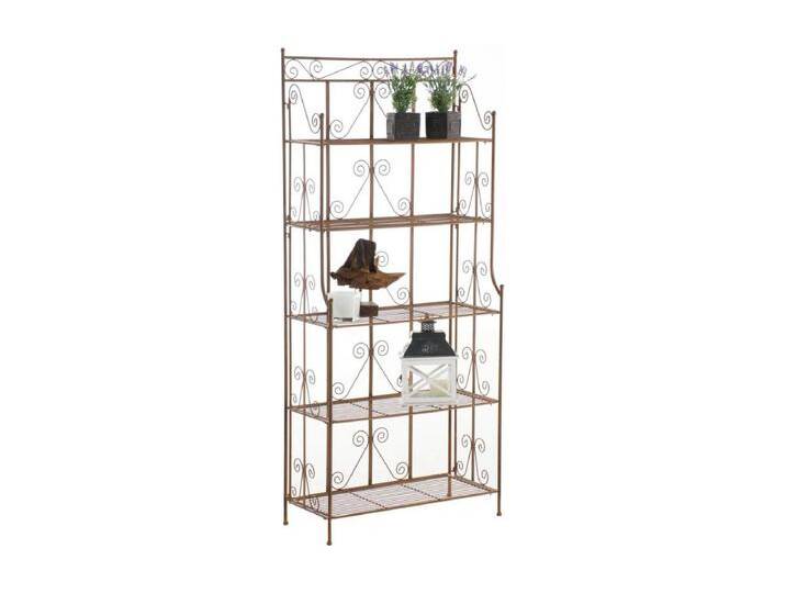 Standregal - Metall - 74.5 x 34.5 x 173cm - antik braun - Ciara von Kauf-Unique Marketplace