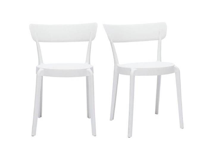 Stapelbare Stühle weißer Kunststoff für Innen- und Außenbereich (2er- Set) RIOS von Kauf-Unique Marketplace