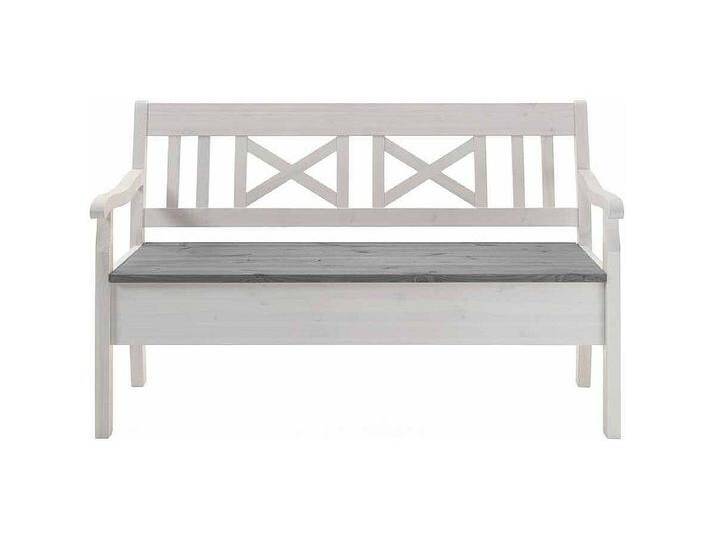 Stauraumbank in Weiß Grau Kiefer Massivholz von Kauf-Unique Marketplace
