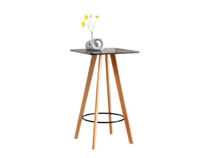 Stehtisch - eckig - Holz - 60 x 60cm - schwarz - Mijas von Kauf-Unique Marketplace