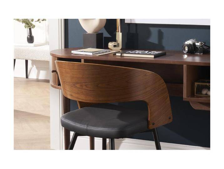 Stühle Walnussoptik und schwarze Sitzfläche (2er-Set) RIFF von Kauf-Unique Marketplace
